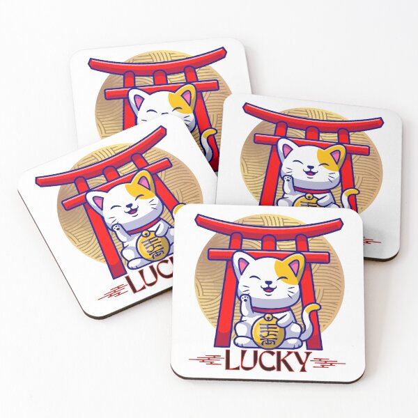 Item preview, Maneki Neko Japanese Lucky Cat Cute Happy Raised Paw designed and sold by BeansHotTees.