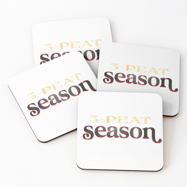 Item preview, 3-Peat Season Red, Black Ombré, and Gold Foil Motivational Football Fan Design designed and sold by Stickers by @molllyclare.