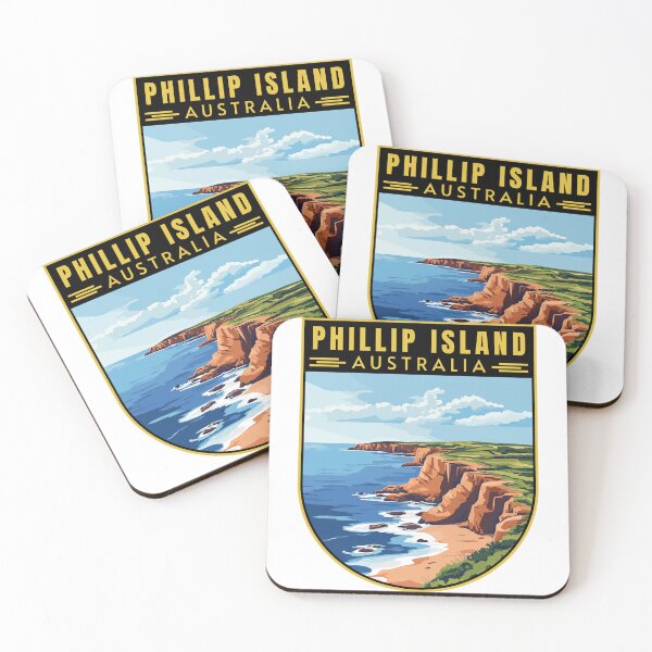 Item preview, Phillip Island in Victoria Australia Retro Travel Art Landscape designed and sold by MaateoDesign.