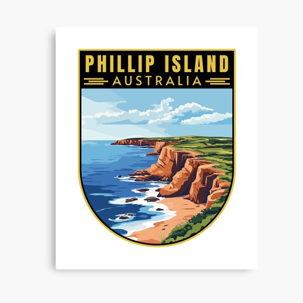 Item preview, Phillip Island in Victoria Australia Retro Travel Art Landscape designed and sold by MaateoDesign.