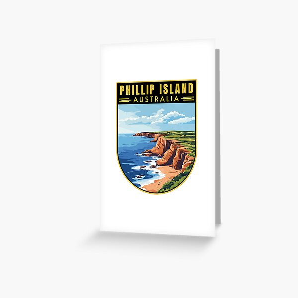 Item preview, Phillip Island in Victoria Australia Retro Travel Art Landscape designed and sold by MaateoDesign.