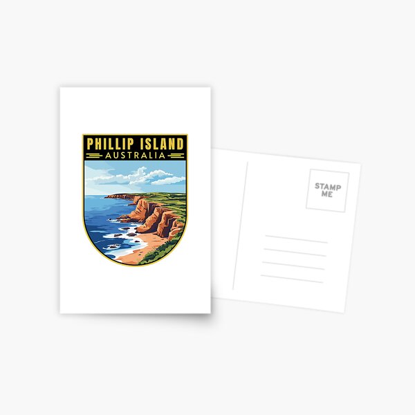 Item preview, Phillip Island in Victoria Australia Retro Travel Art Landscape designed and sold by MaateoDesign.
