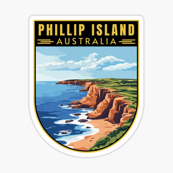 Item preview, Phillip Island in Victoria Australia Retro Travel Art Landscape designed and sold by MaateoDesign.