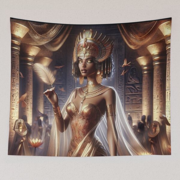 Item preview, Majestic Egyptian Goddess Maat Ancient Mythology Art Spiritual Decor Divine Feminine Design Justice and Truth Symbolism designed and sold by AnalajiaDesigns.