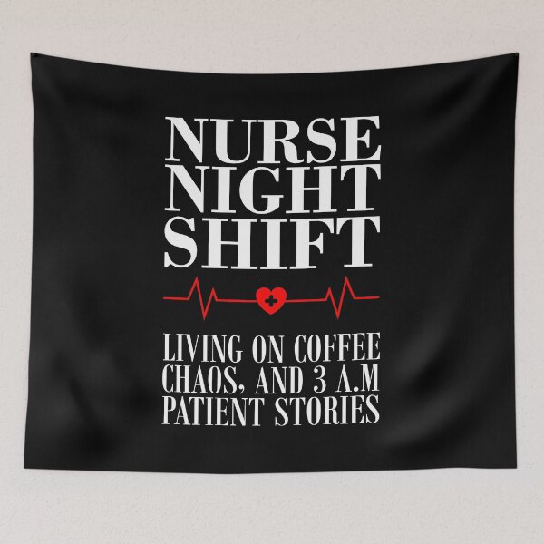 Item preview, Nurse Night Shift:  Living on coffee, chaos, and 3 a.m. patient stories. designed and sold by Mustapha  ALAHAYANE.