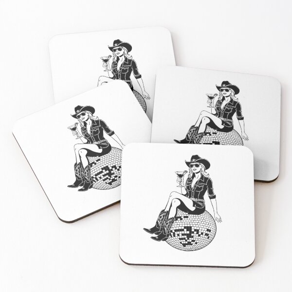 Item preview, Cowgirl on a Disco Ball Drinking a Martini designed and sold by MoodyGoodsStudio.