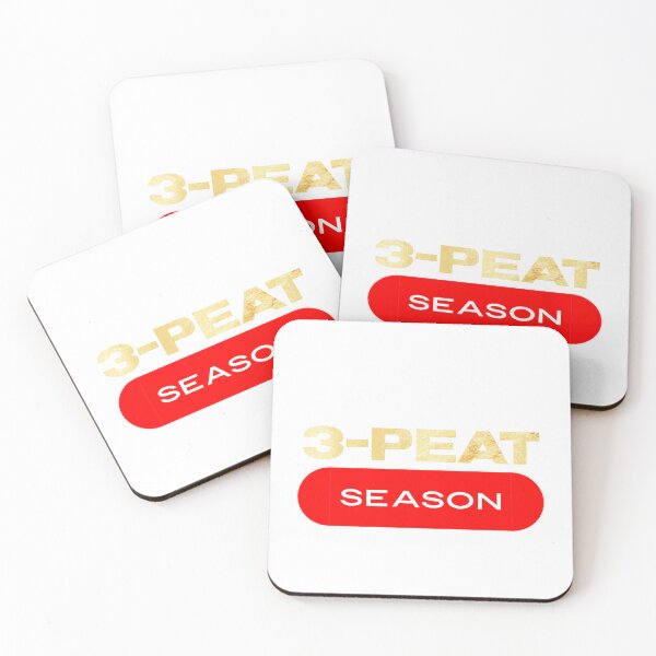 Item preview, 3-Peat Season Red and Gold Foil Motivational Football Fan Design designed and sold by Stickers by @molllyclare.