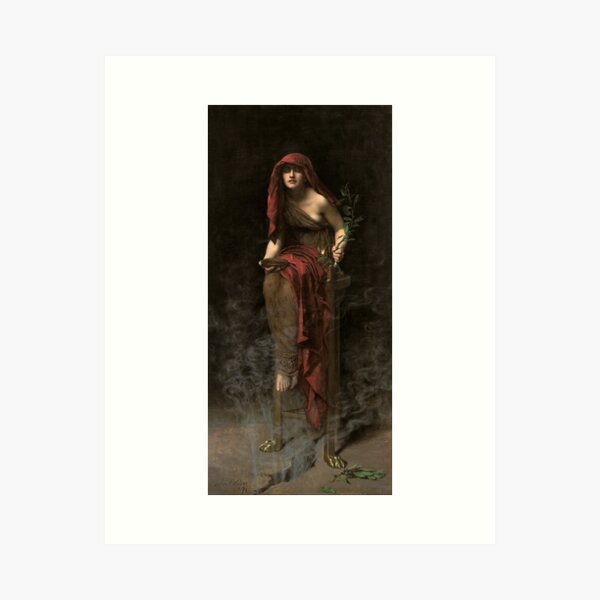 Aperçu de l'œuvre La prêtresse de Delphes - John Collier créée et vendue par forgottenbeauty.