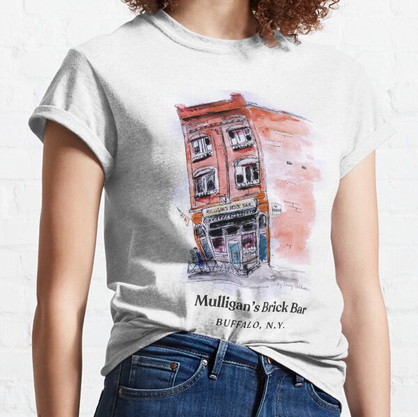 Vista previa del artículo con la obra «Bar de ladrillos Mulligan's de Buffalo, Nueva York, taberna histórica», diseñado y vendido por MaryKunzGoldman.