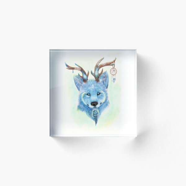 Item preview, Dreamy Dreamcatcher - Galactic Wolf - Traditional Pencil Drawing designed and sold by Skykristal.
