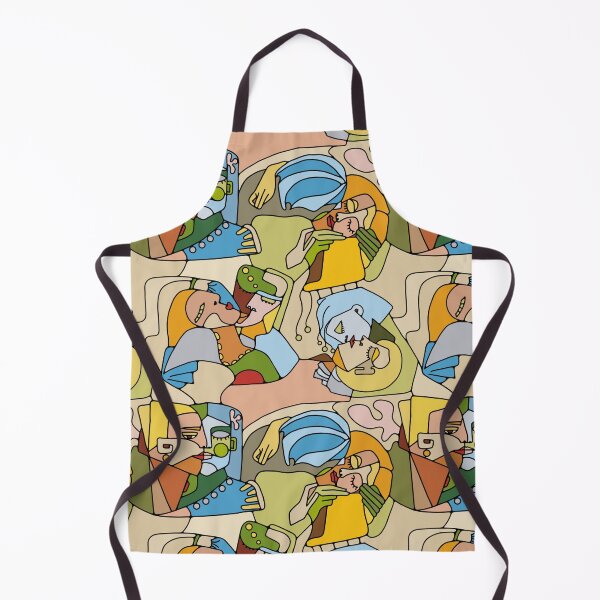 Item preview, Cubist Style Lovers In Mid Century Modern Colors designed and sold by Unhinged Heather.