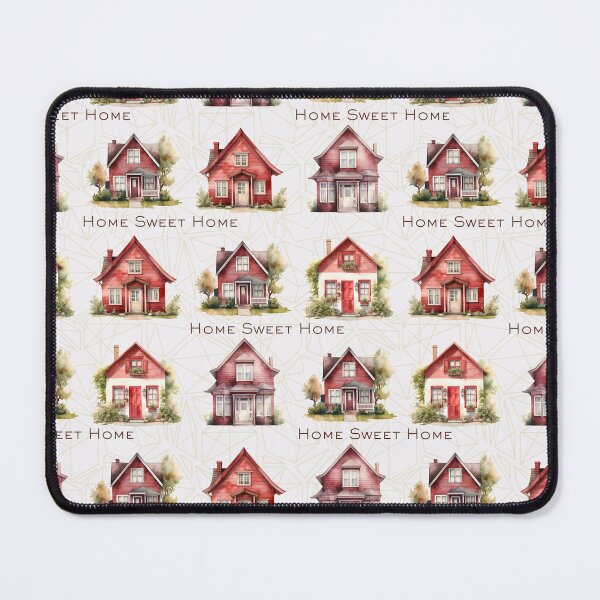 Item preview, Cherry Red Home Sweet Home Pattern designed and sold by SparkSpiral.