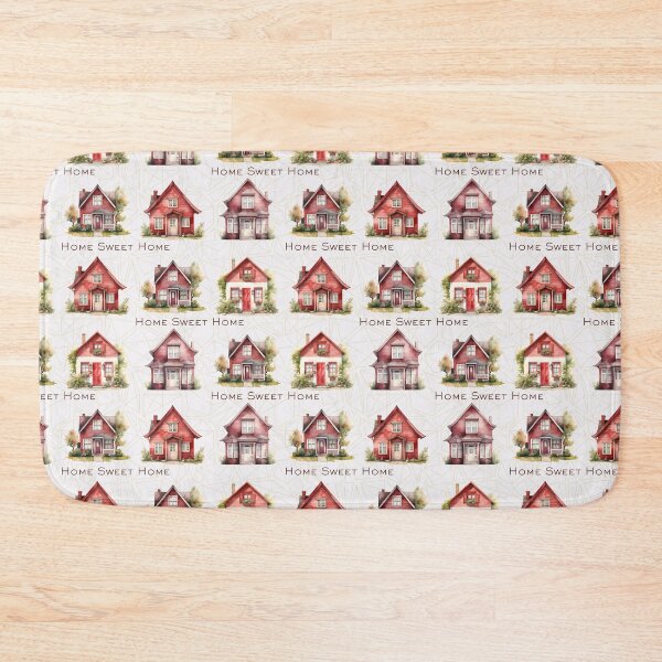 Item preview, Cherry Red Home Sweet Home Pattern designed and sold by SparkSpiral.