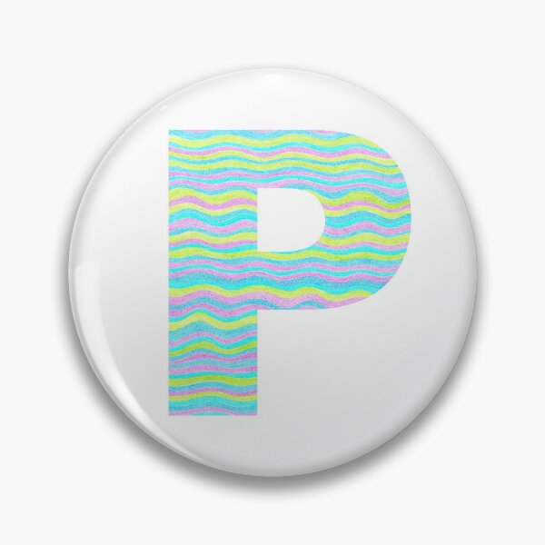Item preview, Letter P Neon Wavy Stripe Pattern Monogram Initial designed and sold by theartofvikki.