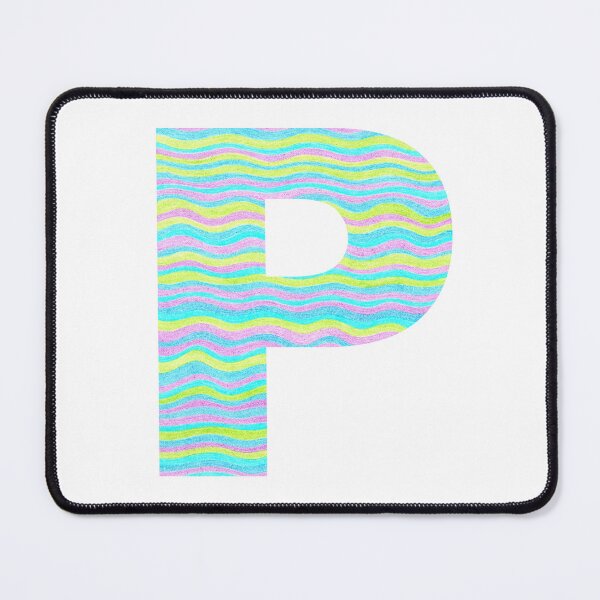 Item preview, Letter P Neon Wavy Stripe Pattern Monogram Initial designed and sold by theartofvikki.