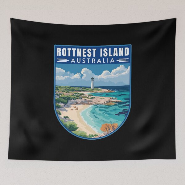 Item preview, Rottnest Island in Western Australia Retro Travel Art Landscape designed and sold by MaateoDesign.