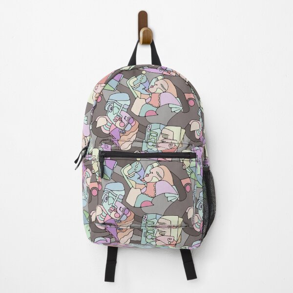 Item preview, Cubist Style Lovers In Muted Rainbow Colors designed and sold by Unhinged Heather.