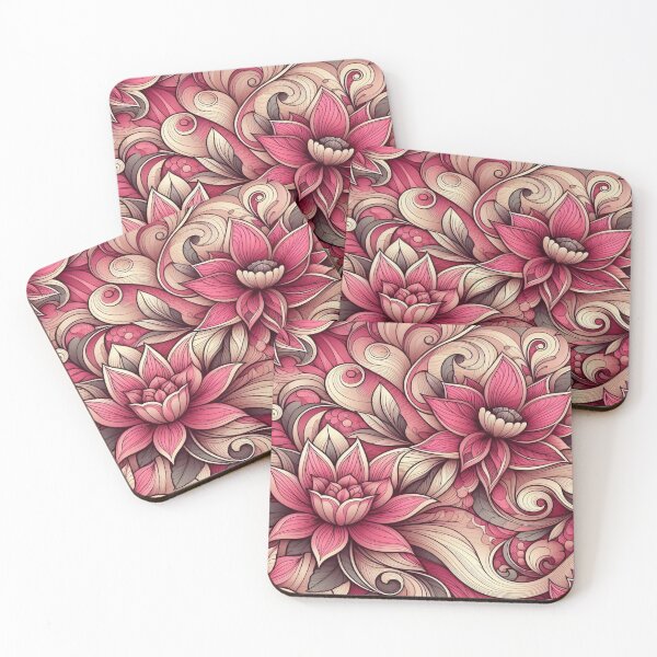 Item preview, Floral Curves for Journaling - Vibrant Valentine's Day Pattern designed and sold by Imaginarium of Chaos falcon88 .