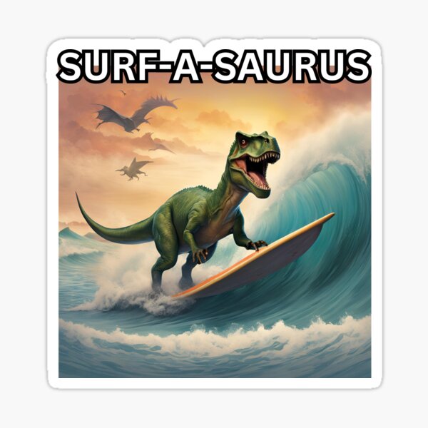 Item preview, Surfing Dinosaur, Surf-a-saurus designed and sold by FroggyFly Designs.