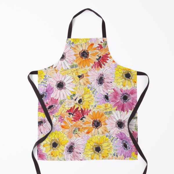 Item preview, Yellow Pink red  Barberton Daisy Gerbera Watercolor Gerbera daisy pattern  designed and sold by SelenePaintings .