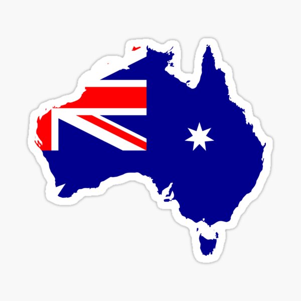 Aperçu de l'œuvre Vous cherchez des vêtements Australie / Australie carte / Australie drapeau / Australie carte / Australie accessoires? créée et vendue par Printoweb.