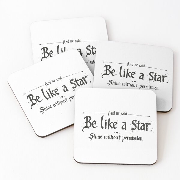 Item preview, And He Said: Be Like a Star, Shine Without Permission - A Design of Eternal Wisdom - Ancient Scripture Style - Black and White - For T-shirt, Hoodie, Mug and Others designed and sold by MUGpro.