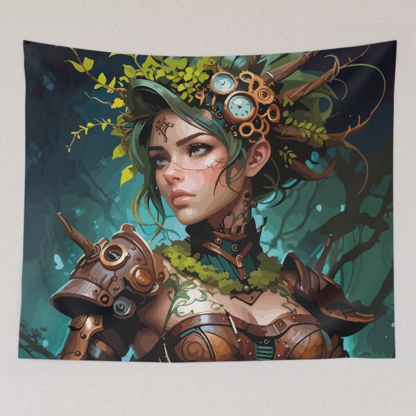 Item preview, Steampunk Warrior of Nature designed and sold by DesignMapachiss.