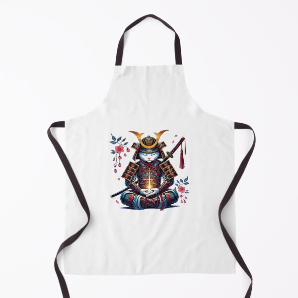 Item preview, Samurai Cat Meditating Under Cherry Blossoms designed and sold by DigitalDream-1.