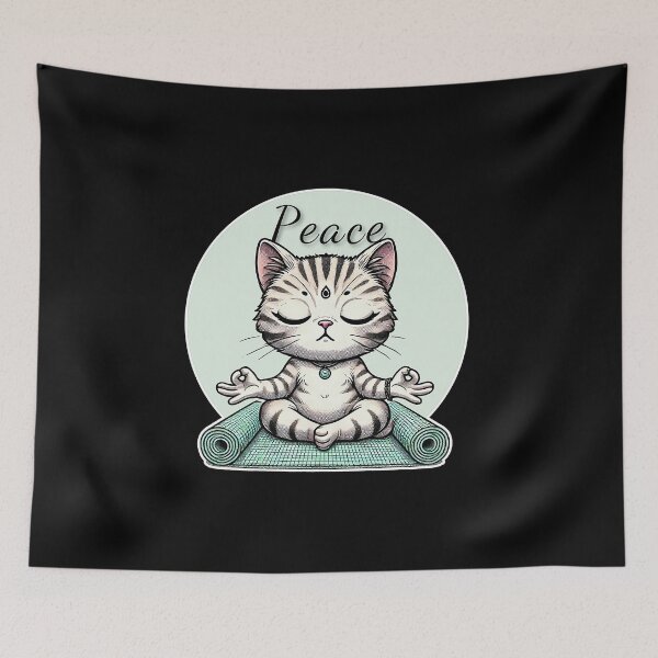Item preview, Zen cat in lotus pose designed and sold by lAnJefurtifeu.