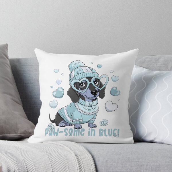 Item preview, PAW-SOME IN BLUE Dachshund Valentine's Day designed and sold by OLAIZA.