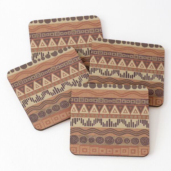 Item preview, Boho Chic Tribal Leather Look Pattern Browns And Tans designed and sold by theartofvikki.