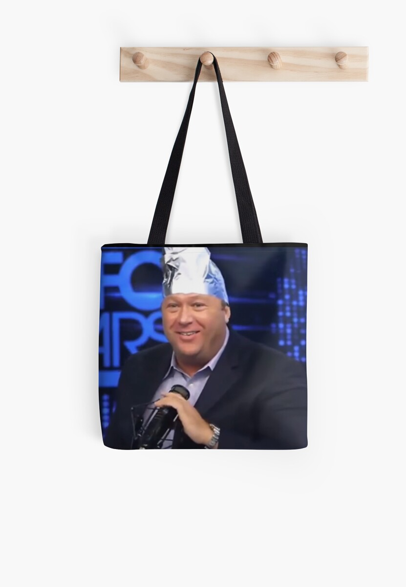 "Alex Jones Tin Foil Hat Humour" Tote Bag by Desire ...