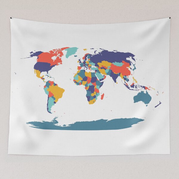 Item preview, World Map colored designed and sold by Overlaymaps-.