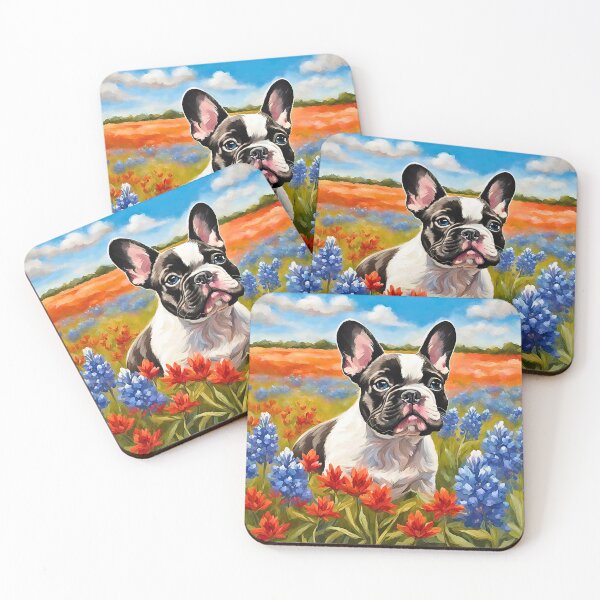 Item preview, French Bulldog in Texas Wildflower Field Design designed and sold by Fredster1966.