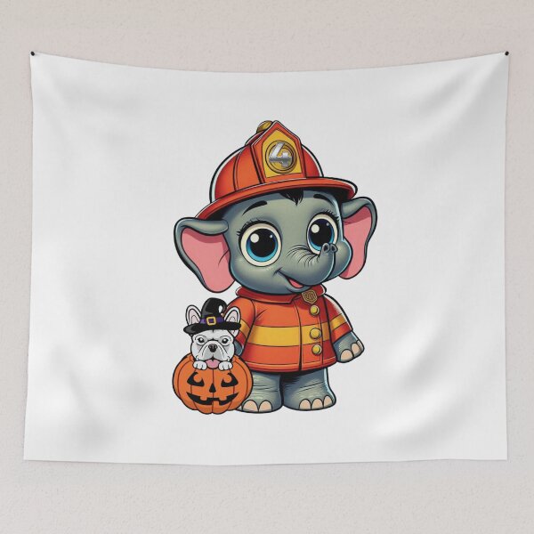 Item preview, Heroic Halloween: The Firefighting Elephant & His Canine Companion designed and sold by jglobal360.