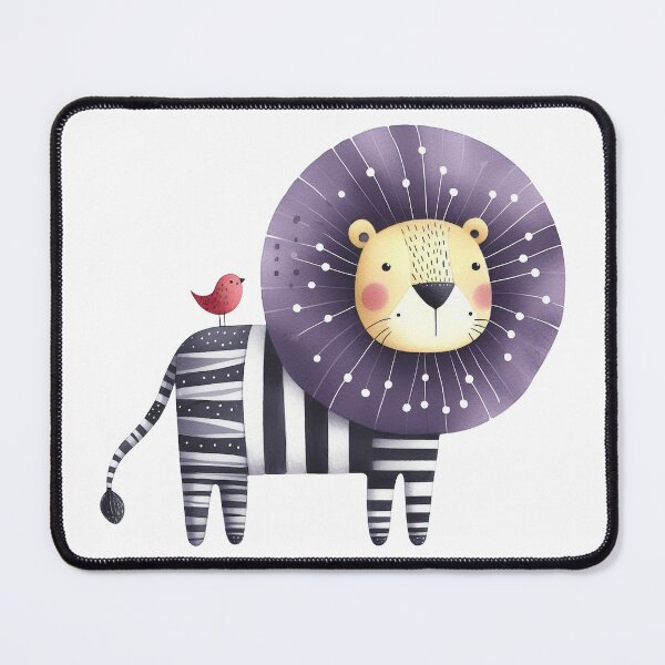 Item preview, A whimsical illustration of purple lion designed and sold by Beyondnote-Art.
