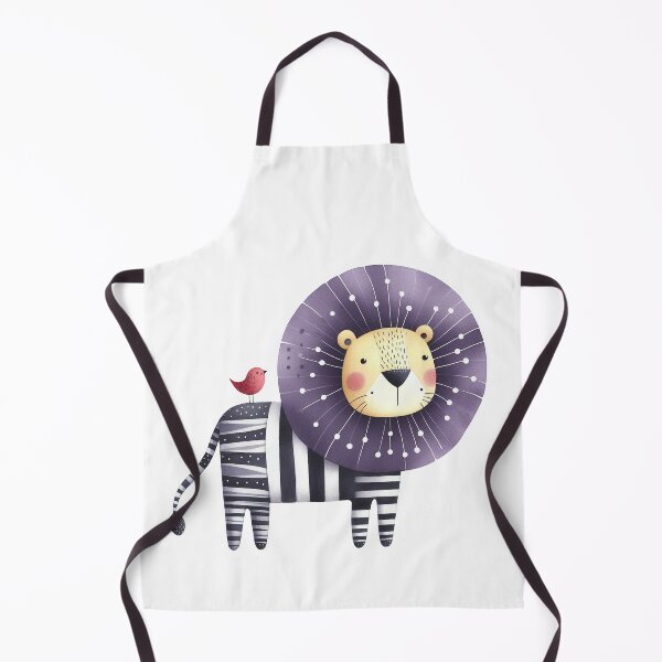 Item preview, A whimsical illustration of purple lion designed and sold by Beyondnote-Art.