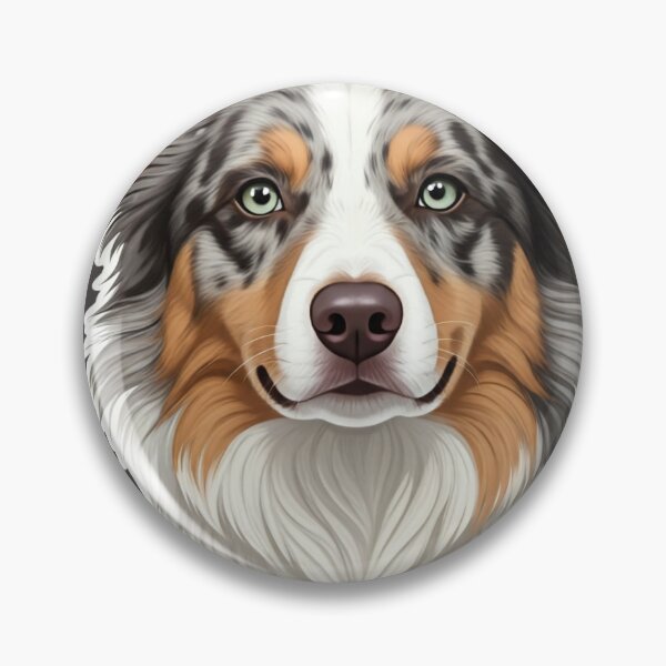 Item preview, Blue merle tricolor Border Collie face designed and sold by 1 ilustração.