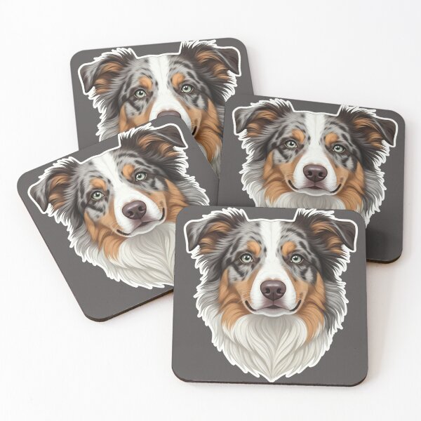 Item preview, Blue merle tricolor Border Collie face designed and sold by 1 ilustração.