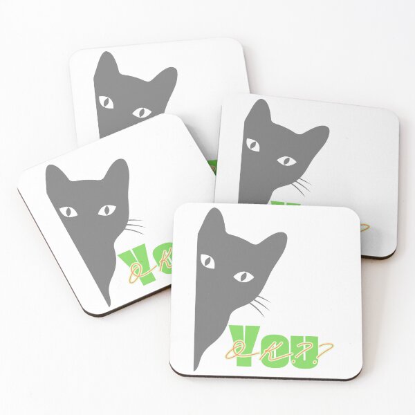 Item preview, You Ok?? grey-green - Cat Lovers Dream designed and sold by TIPJ.