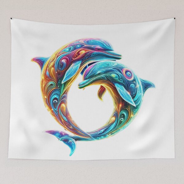 Item preview, Colorful Lovable Dolphins designed and sold by GloriousArtSKD.
