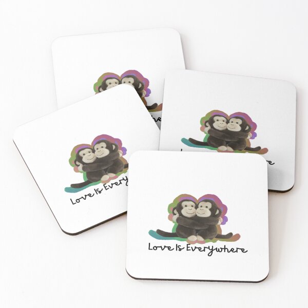 Item preview, Love is Everywhere Monkeys Hugging Transparent version designed and sold by MsQueenAwesome.
