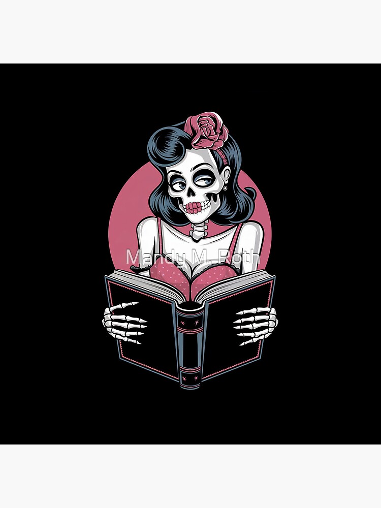 Thumbnail 2 of 2, Tote Bag, Skeleton Reading designed and sold by mandymroth.