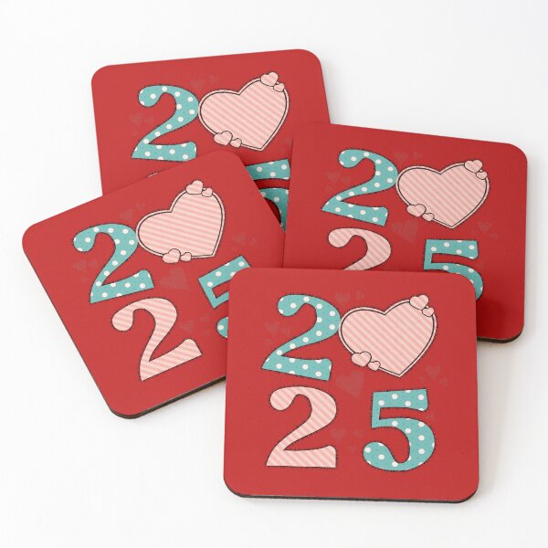 Item preview, Decorative Numbers and Hearts 2025 designed and sold by DesignMindSG.