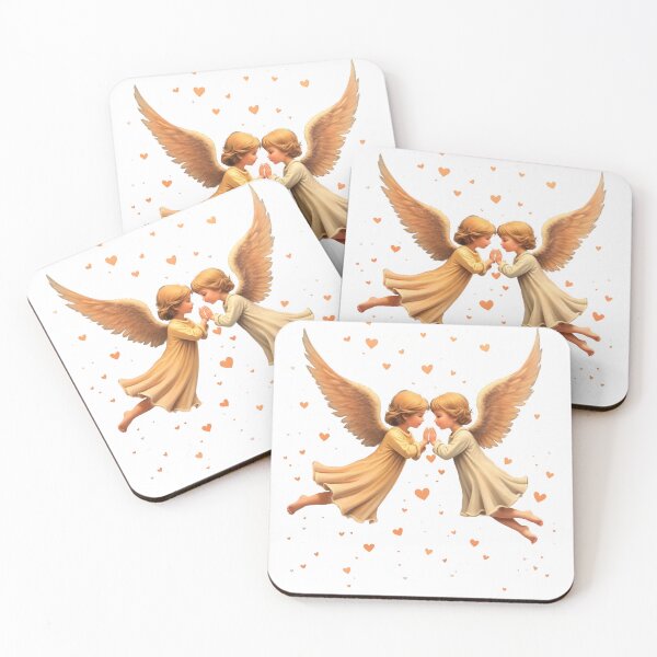 Item preview, Twin Angels in Gold Celestial Love Art designed and sold by SewRed.