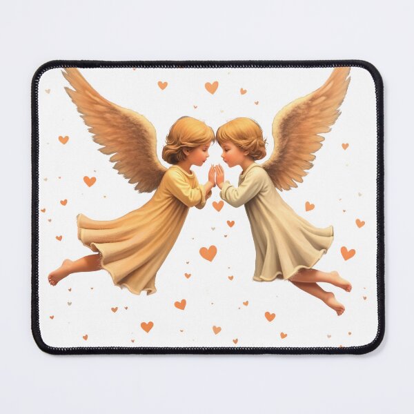 Item preview, Twin Angels in Gold Celestial Love Art designed and sold by SewRed.