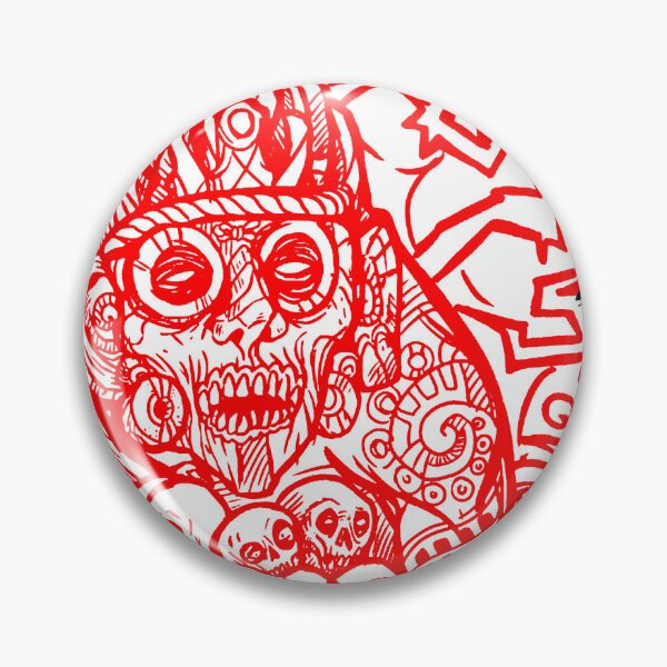 Item preview, Tlaloc god of lightning and red skull thrower designed and sold by UrielCalavera.