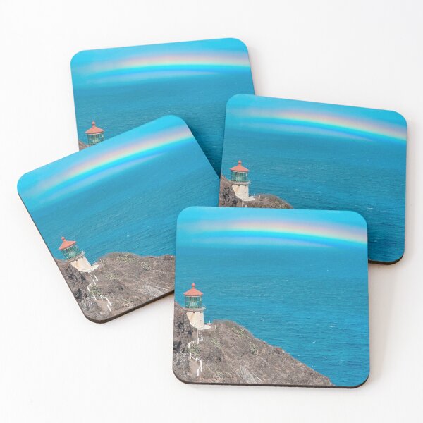 Item preview, Rainbow over Mākapuʻu Lighthouse, Oʻahu – Scenic Hawaiian Coastline designed and sold by Stickers by @molllyclare.