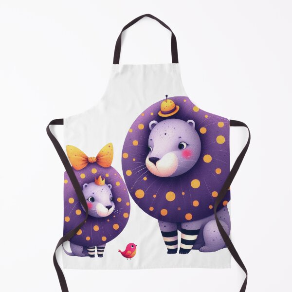 Item preview, A whimsical illustration of purple lion family designed and sold by Beyondnote-Art.