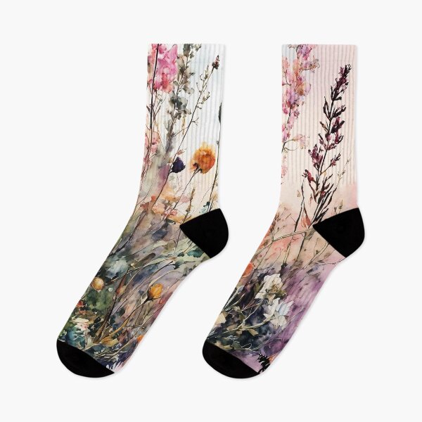 Item preview, Botanical Watercolor Artwork of a Vibrant Flower Field designed and sold by soulfulpalette.